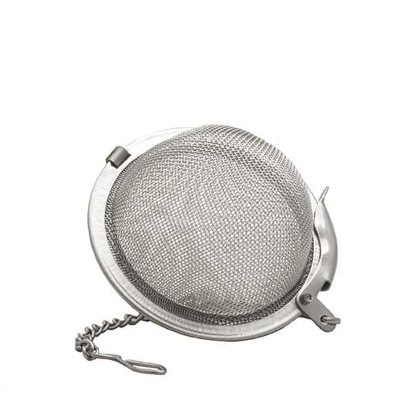Infuzor de ceai – bilă de oțel atașată de un lanț