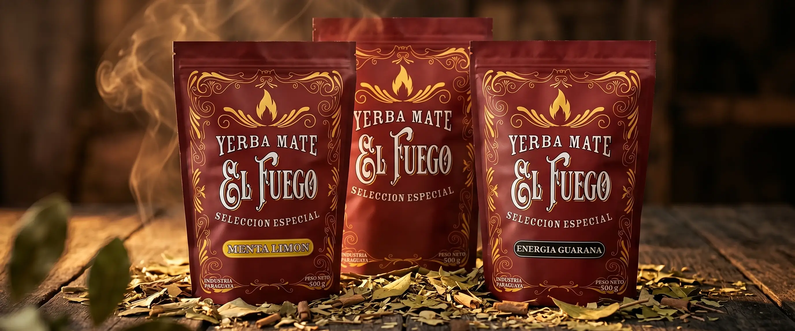 Trei soiuri de yerba mate El Fuego – o yerba mate cu adevărat puternică.
