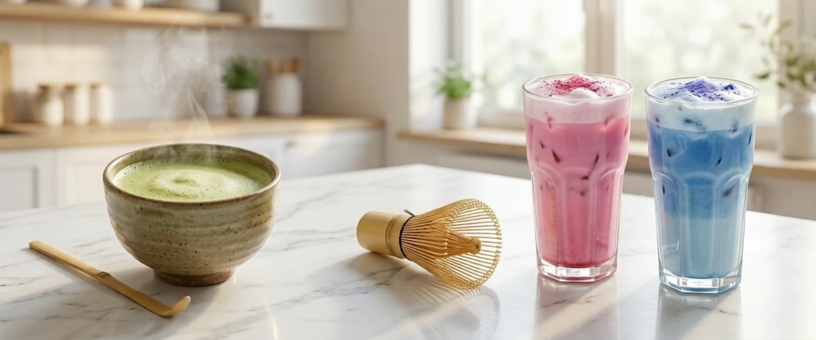 Ceaiul verde tradițional vs. matcha colorat – conține matcha cofeină? Comparație între proprietăți