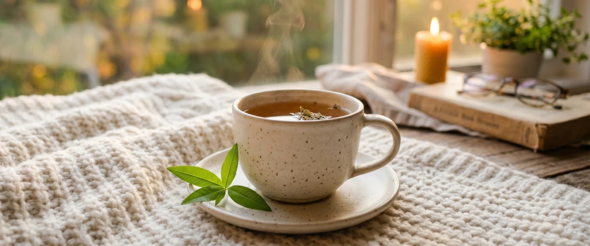 Ceai relaxant de verbină de lămâie.