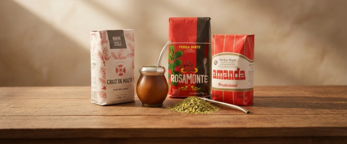 Mărci clasice argentiniene de yerba mate – Amanda, Rosamonte și Cruz de Malta