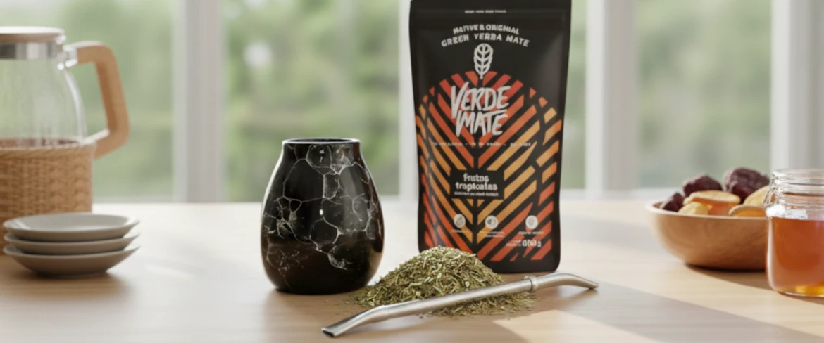 Set de începere pentru yerba mate: cană pentru yerba mate, bombilla și ambalaj pentru yerba mate