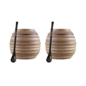 Set de Accesorii Yerba Mate: 2x Calabash + 2x Bombilla