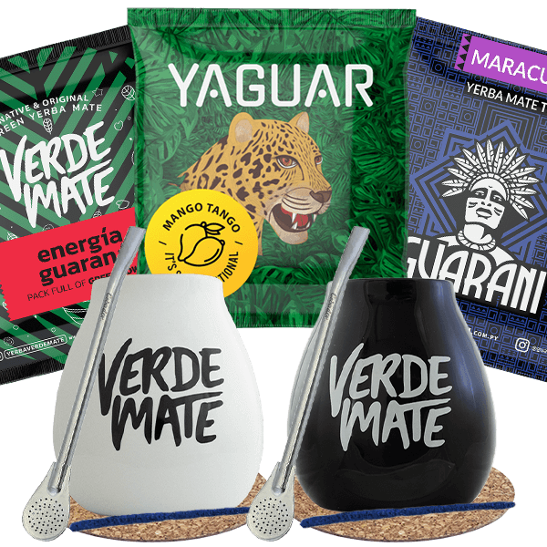 Yerba Mate Green Matero bombilla set for two