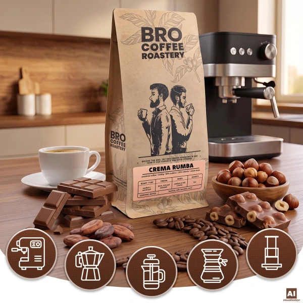 Bro Coffee Roastery – Cafea boabe Crema Rumba 1 kg