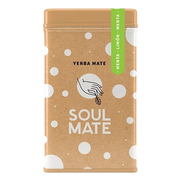 Yerbera – Cutie metalică + Soul Mate Orgánica Menta Limon 0,5 kg
