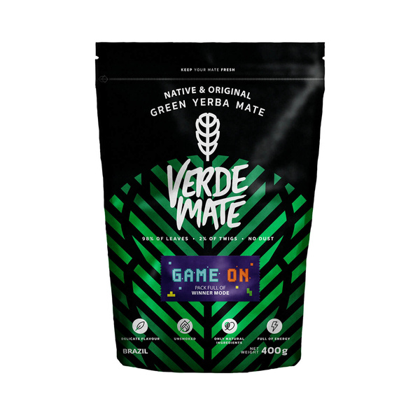 Verde Mate Green Game On 0,4 kg – yerba mate pentru gameri cu aromă de băutură energizantă