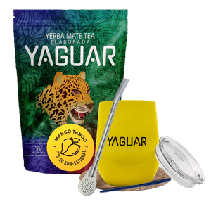 Set de Yerba Mate: Yaguar Mango Tango 500g + TermoLid + Bombilla