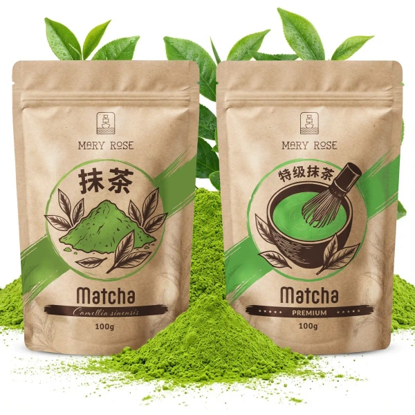 Set de 2 ceaiuri matcha din China: premium + culinar