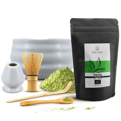 Set PREMIUM pentru prepararea ceaiului matcha: matcha BIO japoneză 30g + accesorii