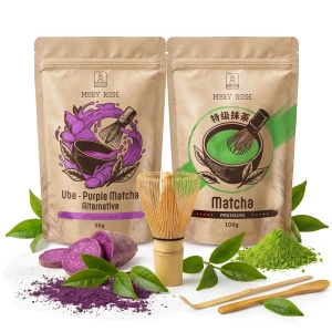 Set pentru Matcha Latte colorat: Matcha + Purple Matcha + accesorii