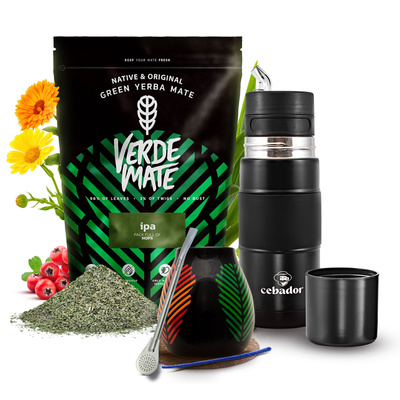 Kit de Yerba Mate Verde Mate IPA 500g 0,5kg Yerbomos + Calabash + Bombilla