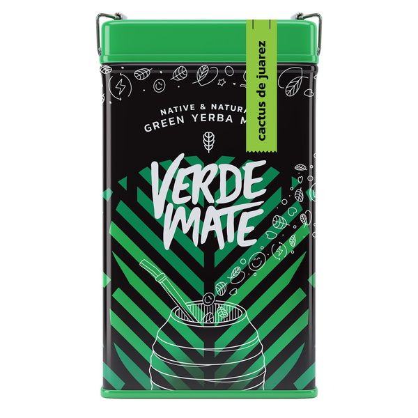Yerbera – Cutie metalică + Verde Mate Green Cactus de Juarez 0,5 kg
