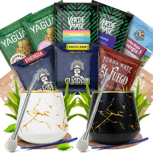 Set Yerba Mate pentru doi: mostre 10x50g 2x Calabash + 2x Bombilla