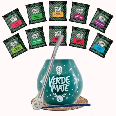 Kitul de Yerba Mate Green 500g Calabash Bombilla 10x50g