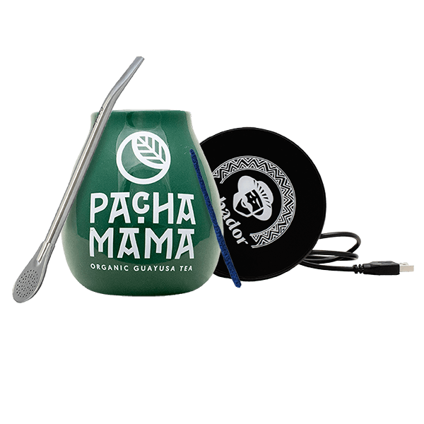 Set de Accesorii Yerba Mate și Guayusa: încălzitor USB pentru cană + Calabash + Bombilla