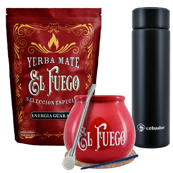 Set Yerba Mate El Fuego MOC 500g calabash thermos