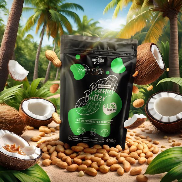 Nustino - Unt de arahide pudră - Coconut 400g