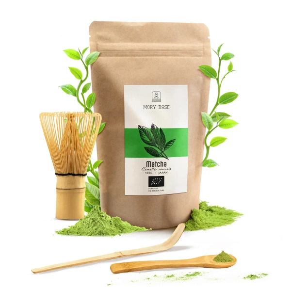 Set: Matcha BIO 100g + Chasen și Chashaku