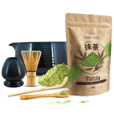 Set de preparare a ceaiului Matcha: matcha 100g + accesorii