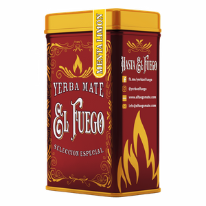 Yerbera – Cutie metalică + El Fuego Menta Limon 0,5 kg