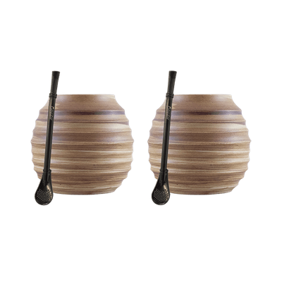 Set de Accesorii Yerba Mate: 2x Calabash + 2x Bombilla