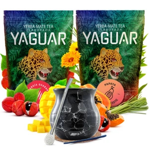 Yerba mate set Yaguar ceramică calabash bombilla