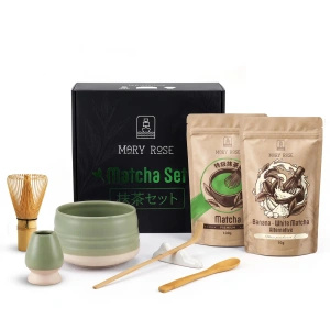 Set cadou pentru Matcha Latte colorat: Matcha + White Matcha + accesorii