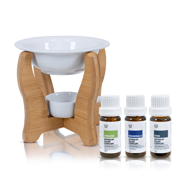 Set de aromaterapie: uleiuri esențiale naturale + lampă pentru aromaterapie