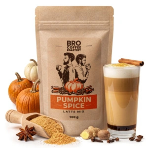 Set pentru Pumpkin Spice Latte: cafea Bro Coffee Roastery Brazil Guaxupe 1kg + Pumpkin Spice Latte Mix 100g