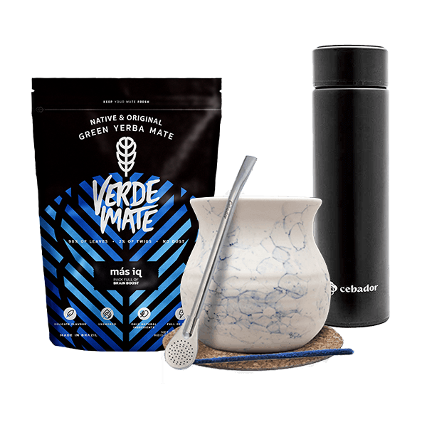 Set Yerba Verde Mate MAS IQ 500g Gourd Thermos