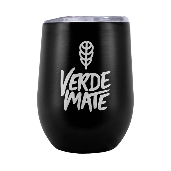 TermoLid – cană termică pentru yerba mate cu capac – Verde Mate (negru) – 350 ml