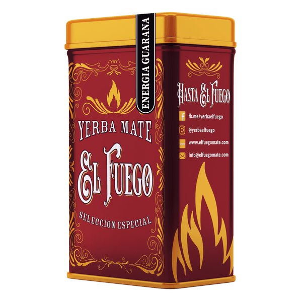 Yerbera – Cutie metalică + El Fuego Energia Guarana 0,5 kg
