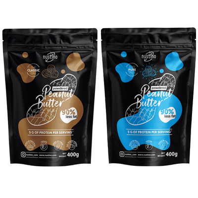 Set unt de arahide pudră Nustino: Classic + Pure 2x400g