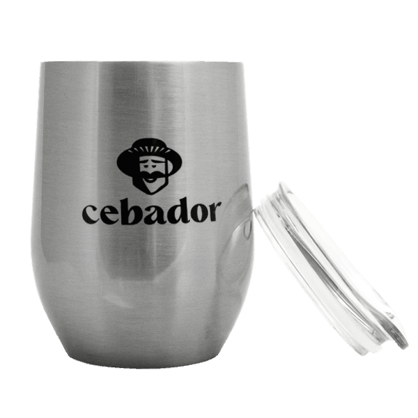 TermoLid – cană termică pentru yerba mate cu capac – Cebador (argintiu) – 350 ml