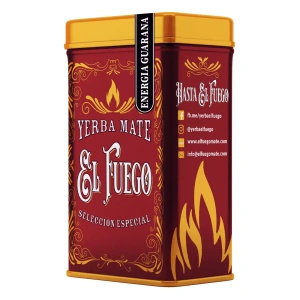 Yerbera – Cutie metalică + El Fuego Energia Guarana 0,5 kg