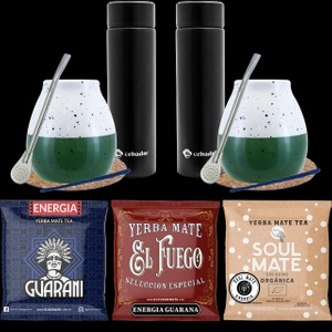 Yerba Mate starter kit Thermos 3x50g pentru cuplu