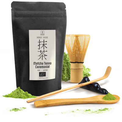 Set ceremonial pentru prepararea ceaiului matcha: matcha BIO japoneză 30g + accesorii