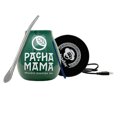 Set de Accesorii Yerba Mate și Guayusa: încălzitor USB pentru cană + Calabash + Bombilla