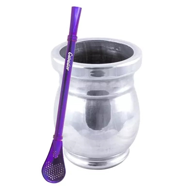 Palo Santo Mate Cup + Bombilla Gringo Violet