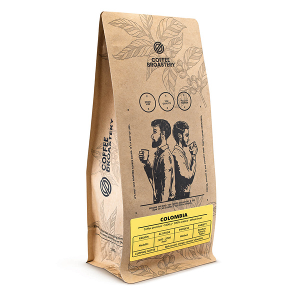 Bro Coffee Roastery - Cafea boabe întreagă Colombia Medellin Premium 1kg