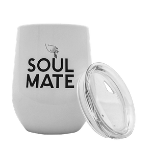 TermoLid – cană termică pentru yerba mate cu capac – Soul Mate (alb) – 350 ml
