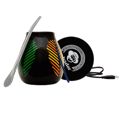 Set de Accesorii Yerba Mate: încălzitor USB pentru cană + Calabash + Bombilla