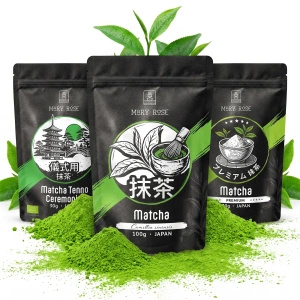 Set de 3 ceaiuri matcha BIO din Japonia: ceremonial + premium + culinar
