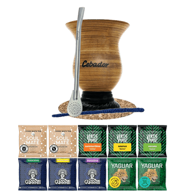 Kit de Yerba Mate 10x50g Calabash + Bombilla