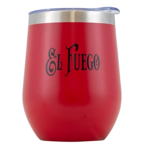 TermoLid – cană termică pentru yerba mate cu capac – El Fuego (roșu) – 350 ml