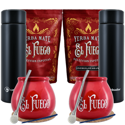 Yerba Mate El Fuego Thermos set pentru două persoane 1kg