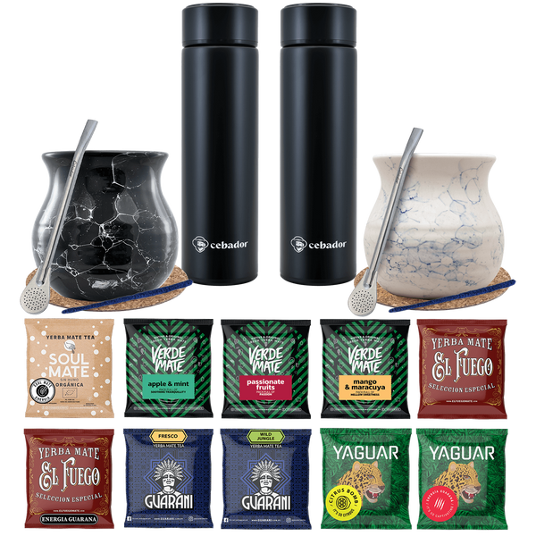 Yerba Mate Thermos Bombilla Set pentru două persoane 500g