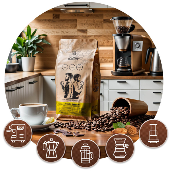 Bro Coffee Roastery - Cafea boabe întreagă Brazil Cerrado Premium 400g