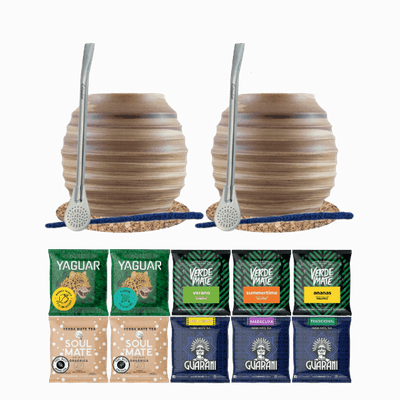 Kit de Yerba Mate 10x50g 2x Calabash + 2x Bombilla
